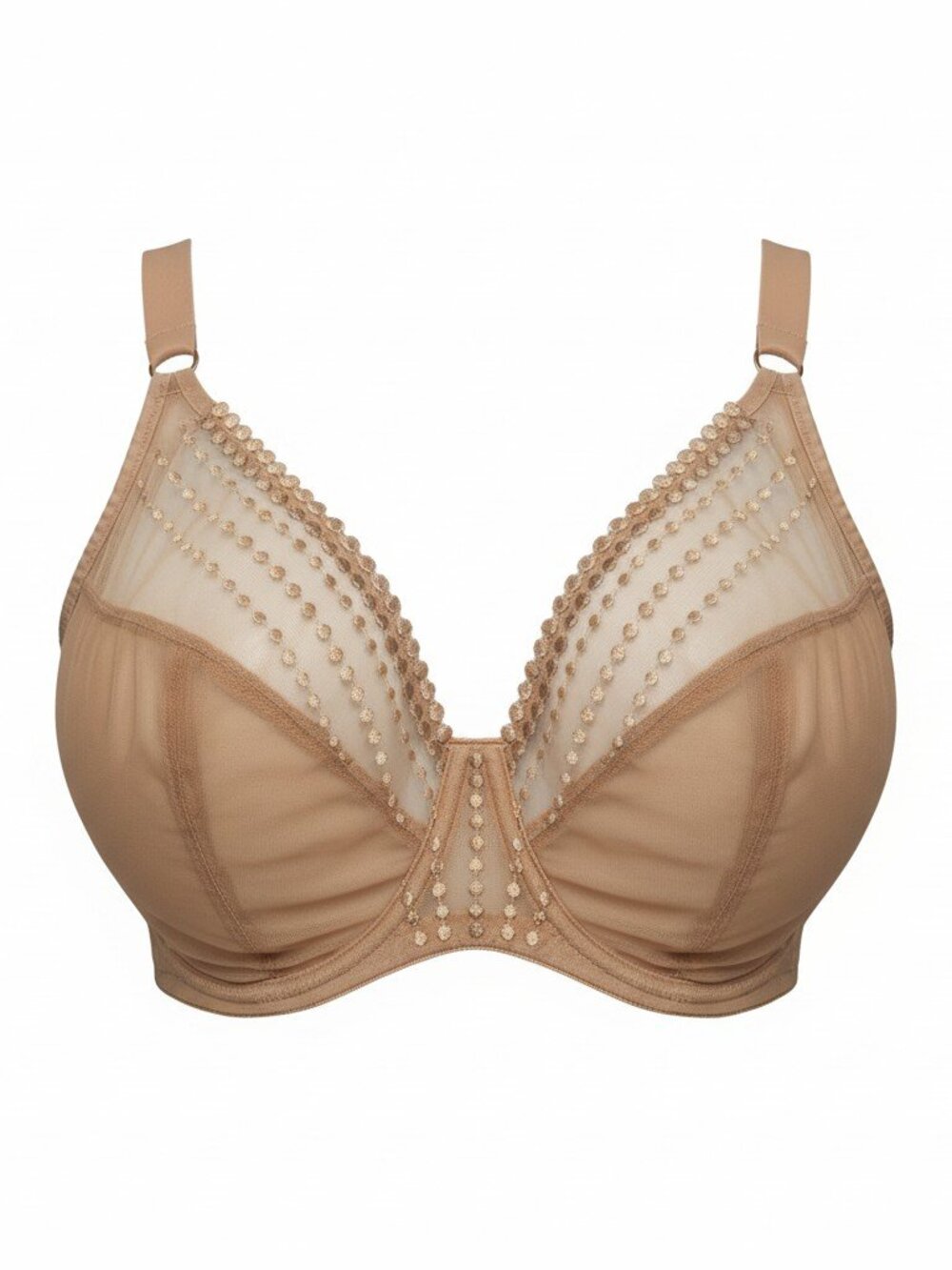 Elomi Matilda Racerback Underwire Plunge Bra 34L Cafe